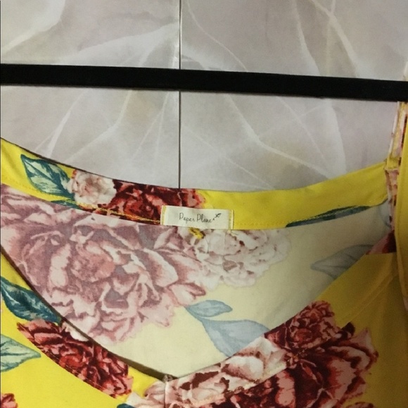 YELLOW & RUST-WHITE-GREEN FLORAL PRINT TANK TOP 3X - Picture 2 of 2